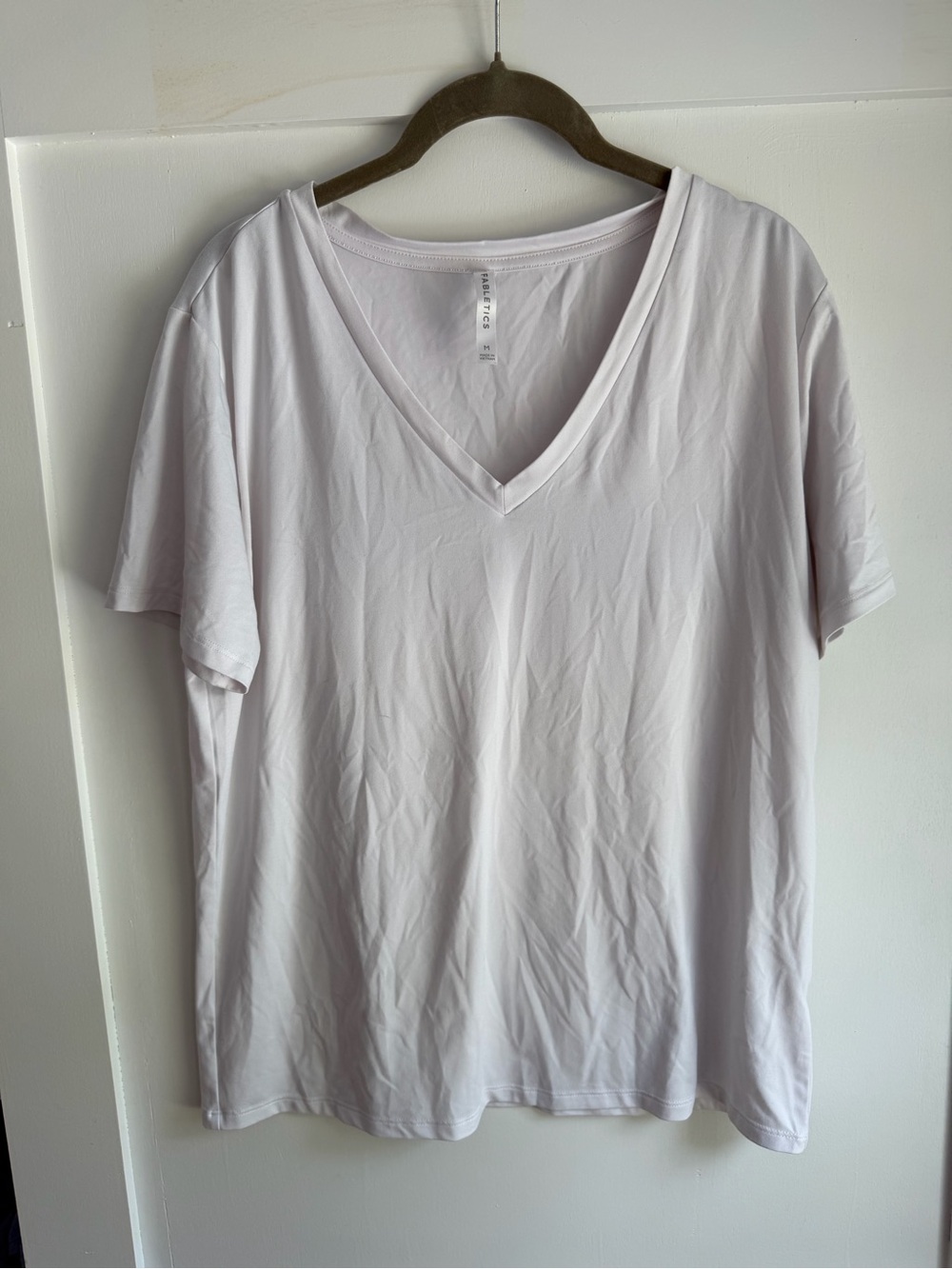 Fabletics Pale Pink V-Neck Short White